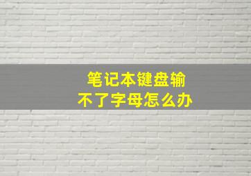 笔记本键盘输不了字母怎么办