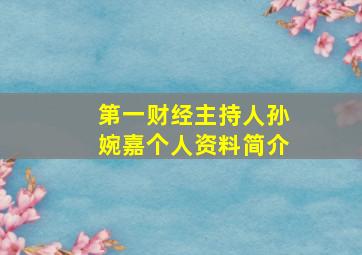 第一财经主持人孙婉嘉个人资料简介