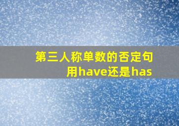 第三人称单数的否定句用have还是has