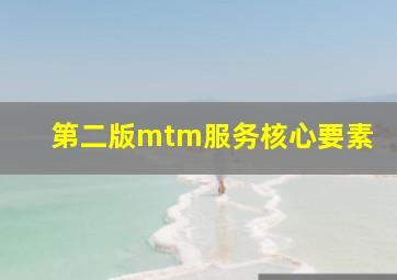 第二版mtm服务核心要素