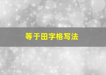 等于田字格写法