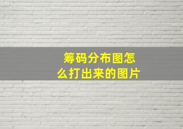 筹码分布图怎么打出来的图片