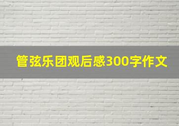 管弦乐团观后感300字作文