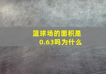 篮球场的面积是0.63吗为什么