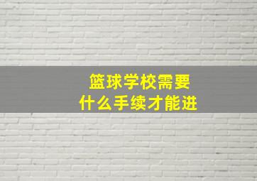 篮球学校需要什么手续才能进