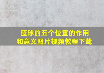 篮球的五个位置的作用和意义图片视频教程下载