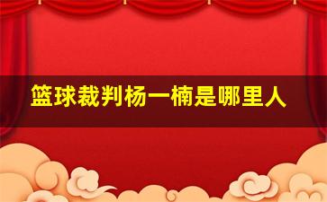 篮球裁判杨一楠是哪里人