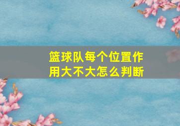 篮球队每个位置作用大不大怎么判断