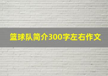 篮球队简介300字左右作文