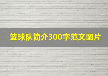 篮球队简介300字范文图片