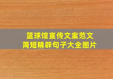 篮球馆宣传文案范文简短精辟句子大全图片