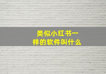 类似小红书一样的软件叫什么