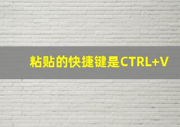 粘贴的快捷键是CTRL+V