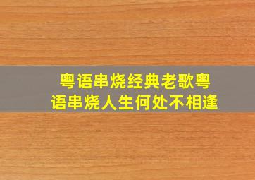 粤语串烧经典老歌粤语串烧人生何处不相逢