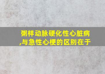 粥样动脉硬化性心脏病,与急性心梗的区别在于