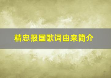 精忠报国歌词由来简介