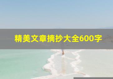 精美文章摘抄大全600字