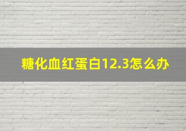 糖化血红蛋白12.3怎么办