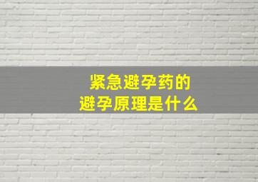 紧急避孕药的避孕原理是什么