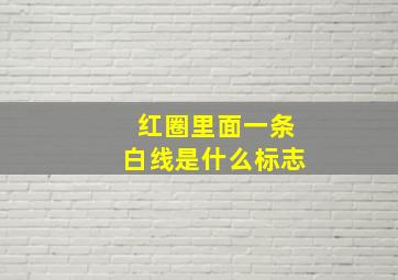 红圈里面一条白线是什么标志