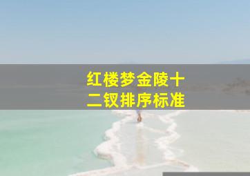 红楼梦金陵十二钗排序标准