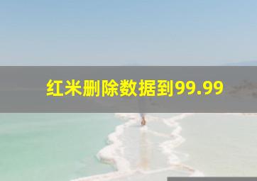 红米删除数据到99.99