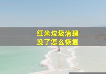 红米垃圾清理没了怎么恢复