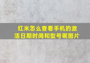 红米怎么查看手机的激活日期时间和型号呢图片