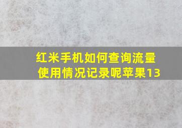 红米手机如何查询流量使用情况记录呢苹果13