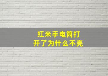 红米手电筒打开了为什么不亮