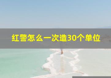 红警怎么一次造30个单位