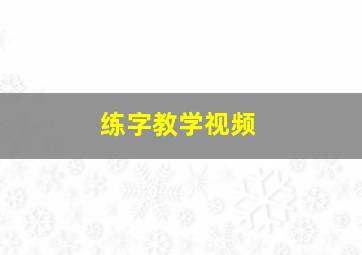 练字教学视频