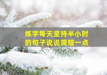 练字每天坚持半小时的句子说说简短一点