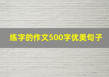 练字的作文500字优美句子