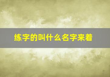 练字的叫什么名字来着