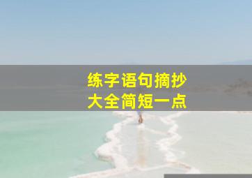 练字语句摘抄大全简短一点