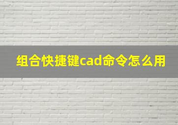 组合快捷键cad命令怎么用