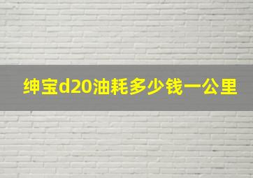 绅宝d20油耗多少钱一公里