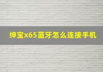 绅宝x65蓝牙怎么连接手机