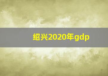 绍兴2020年gdp