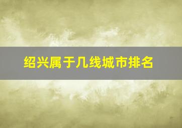 绍兴属于几线城市排名