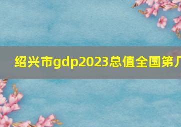 绍兴市gdp2023总值全国笫几