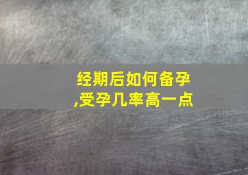 经期后如何备孕,受孕几率高一点