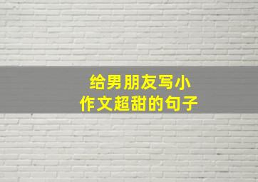 给男朋友写小作文超甜的句子