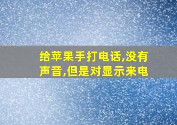 给苹果手打电话,没有声音,但是对显示来电