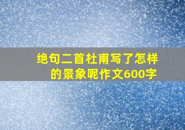 绝句二首杜甫写了怎样的景象呢作文600字