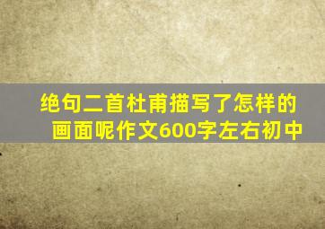 绝句二首杜甫描写了怎样的画面呢作文600字左右初中