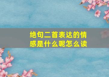 绝句二首表达的情感是什么呢怎么读