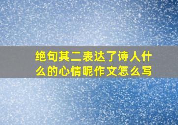 绝句其二表达了诗人什么的心情呢作文怎么写