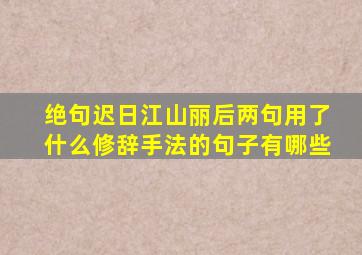 绝句迟日江山丽后两句用了什么修辞手法的句子有哪些